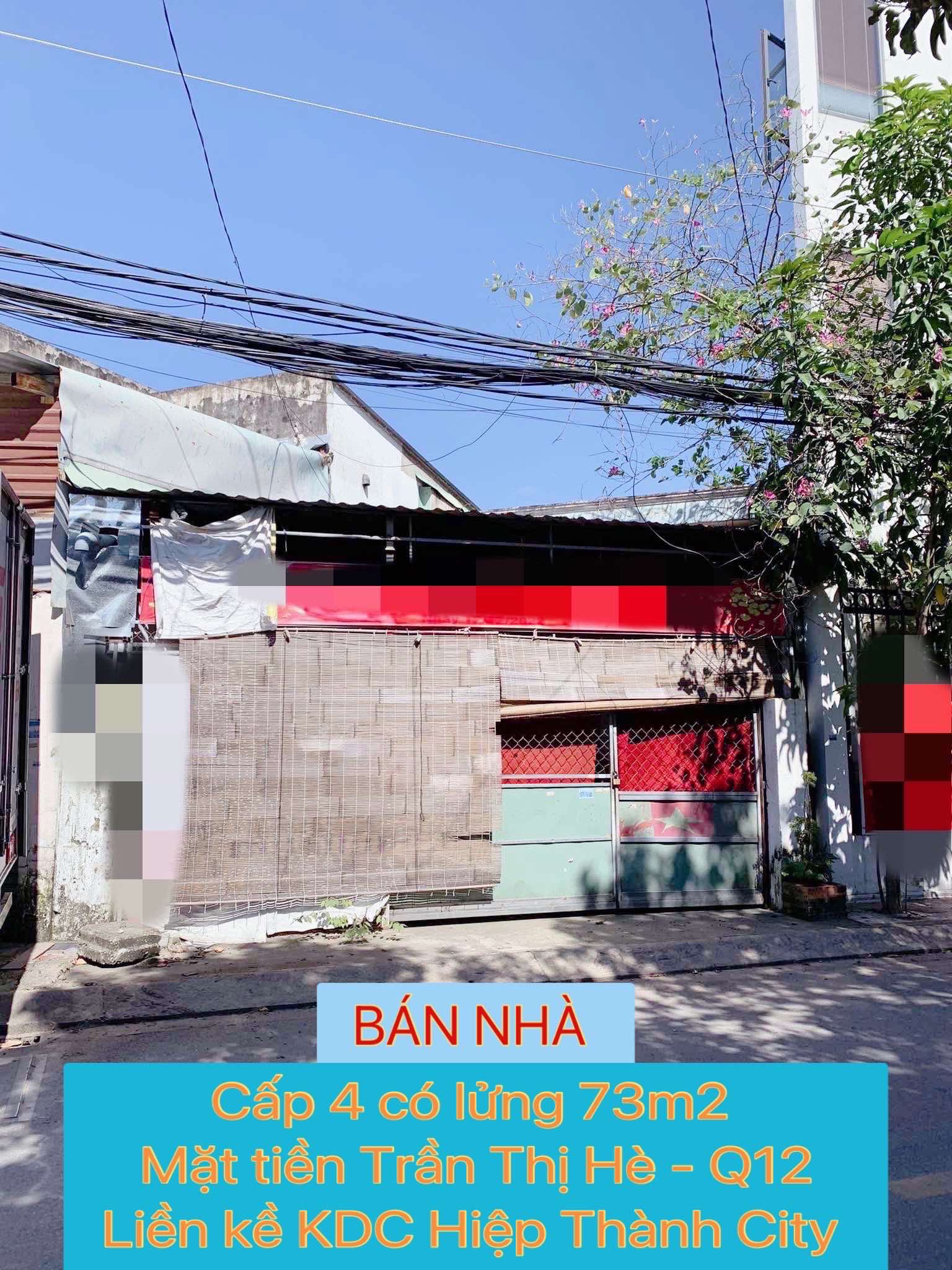 Bán nhà cấp 4 có lửng 73m2 mặt tiền Trần Thị Hè Q12 ,liền kề Hiệp Thành City ,4 TỶ NHỈNH 0932030061 - Ảnh chính