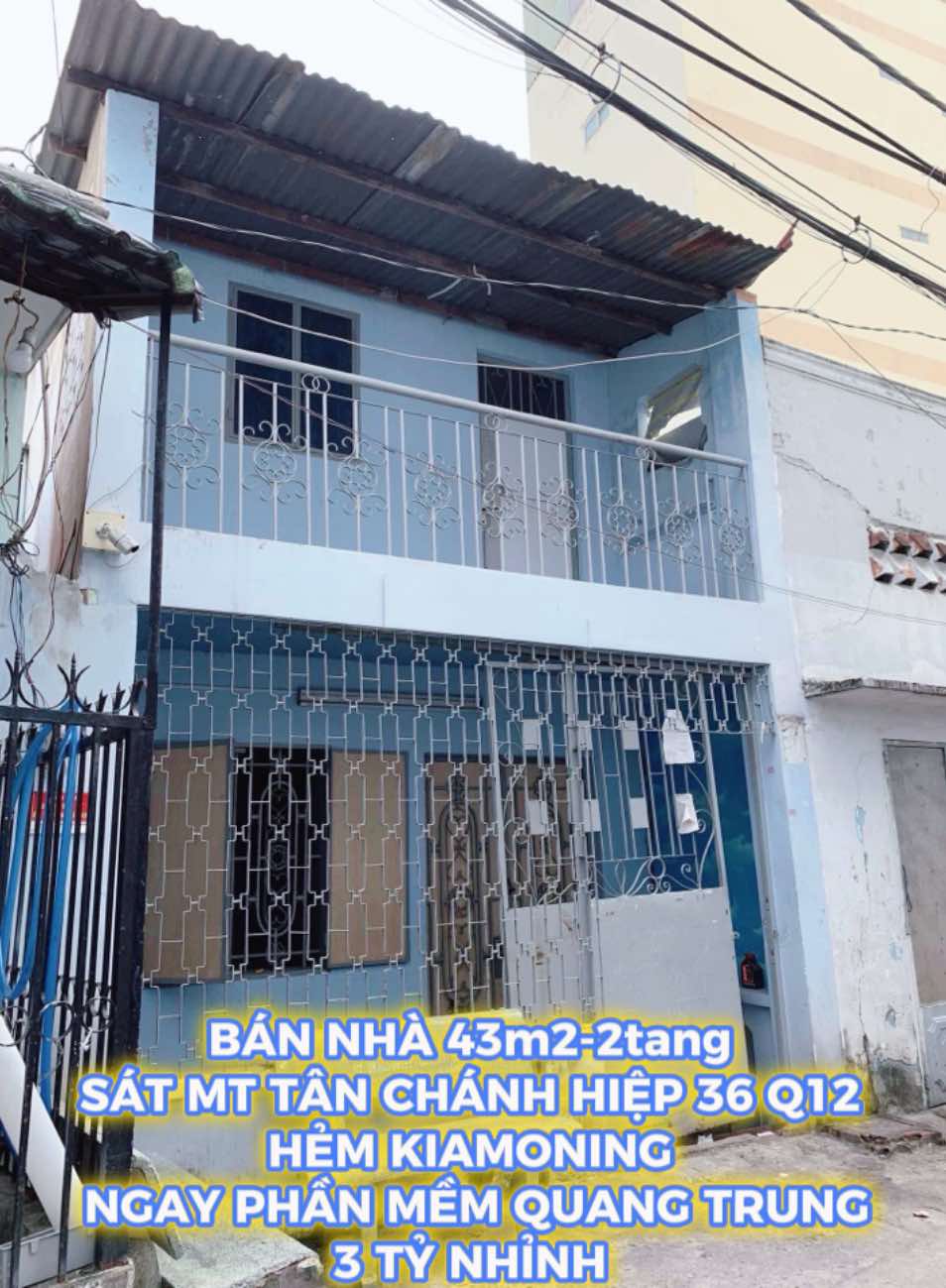Bán nhà 43m2-2tang sát mt Tân Chánh Hiệp 36 Q12 , hẻm kiamoning, ngay PMQT , 3 tỷ nhỉnh 0932030061 - Ảnh 1
