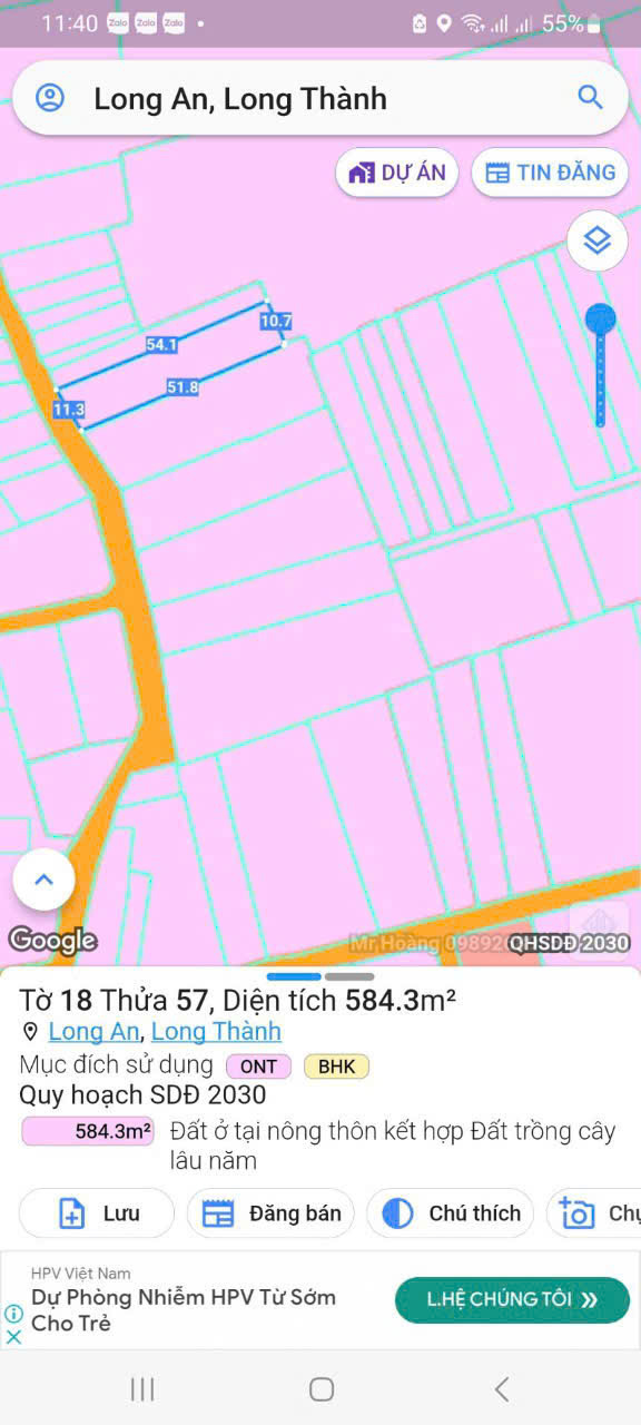 BÁN ĐẤT CÁCH CỔNG SÂN BAY LONG THÀNH 2KM, 584M2 CÓ SẴN NHÀ TRÊN ĐẤT, CHỈ 8.9 TỶ. LH:0931351494. - Ảnh 4