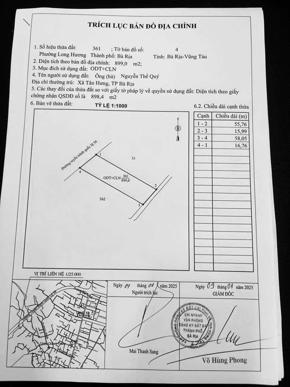 BẢN 899M ĐẤT MT TUYỂN TRÁNH QL 56 PHƯỜNG LONG HƯƠNG TP. BÀ RỊA, GIÁ 14 TỶ. LH:0938677702. - Ảnh 2