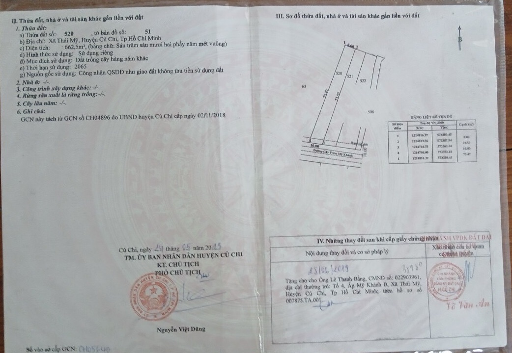 Bán 663 m2 đất mặt tiền Cây Trôm Mỹ Khánh có 200 m2 thổ cư. Lh:0905234568. - Ảnh 2