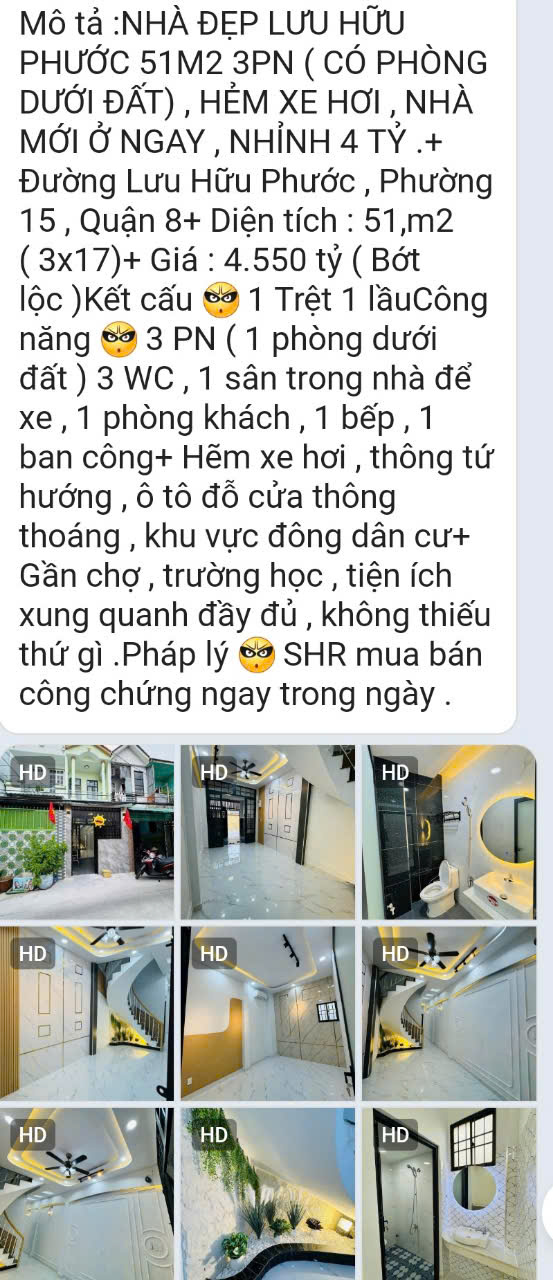 BÁN NHÀ QUẬN 8 HCM, DIỆN TÍCH ĐA DẠNG, VỊ TRÍ ĐẸP, GIÁ CHỈ 5.5 TỶ QUAY ĐẦU. LH:0826888768. - Ảnh 1