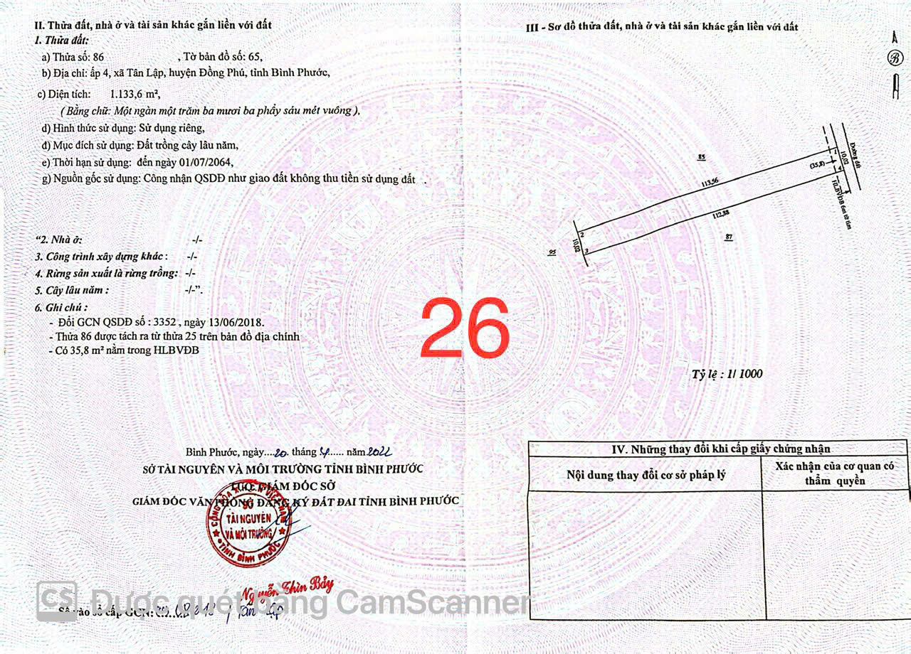 BÁN LÔ ĐÁT 1100M2. CẠNH KCN ( 300TR ) - Ảnh 1