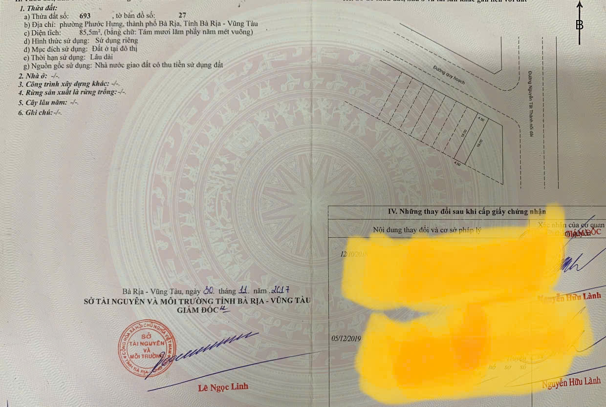 ĐẤT CHÍNH CHỦ - MẶT TIỀN ĐƯỜNG - Phường Phước Hưng, TP Bà Rịa, Tỉnh Bà Rịa - Vũng Tàu - Ảnh 1