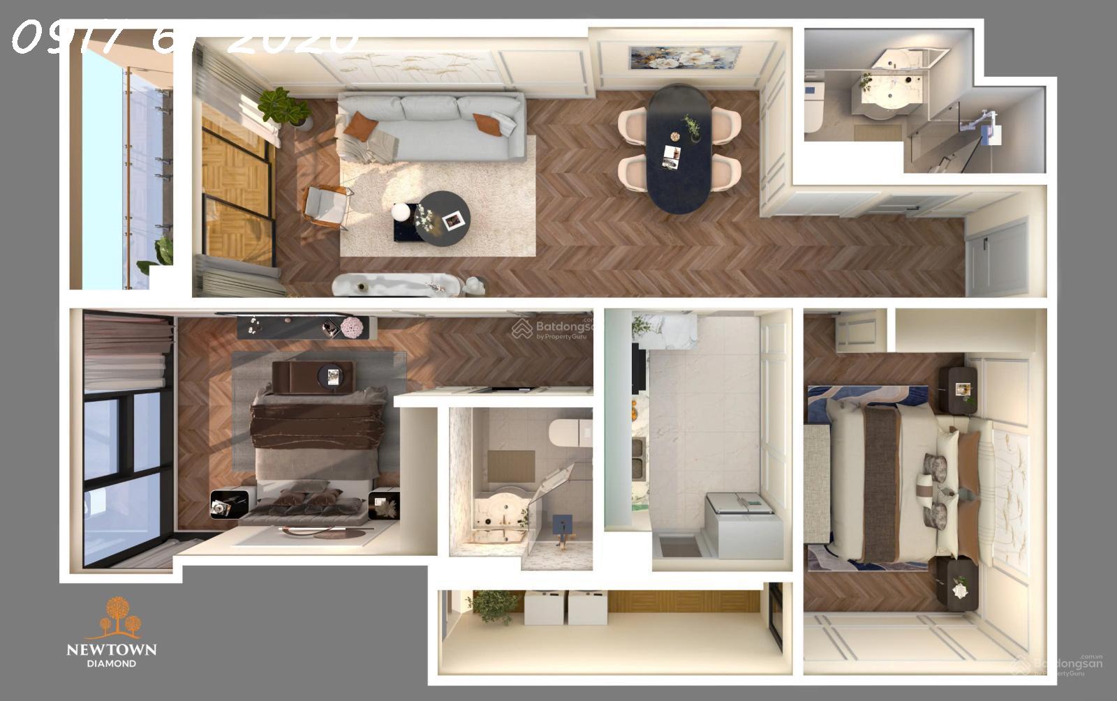 Đà Nẵng - Căn hộ cao cấp 3PN Newtown Diamond. View trọn sân Golf đẹp nhất Việt Nam - Ảnh chính