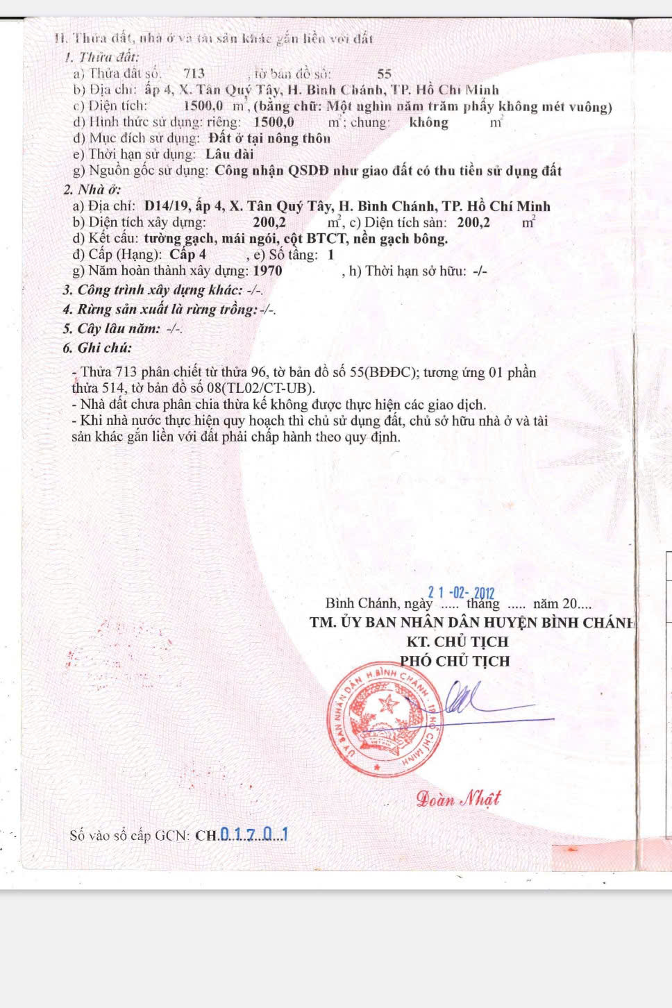 Bán đất tại Ấp 4, X. Tân Quý Tây, H. Bình Chánh, TP Hồ Chí Minh - Ảnh 1