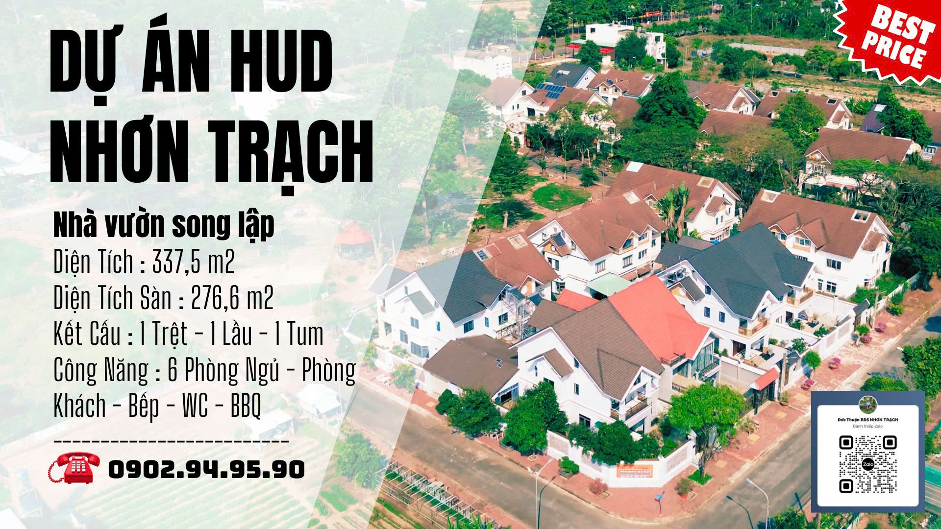Bán Căn Biệt Thự Vườn Dành Cho Chuyên Gia tại dự án Hud Nhơn Trạch Đồng Nai - Ảnh chính