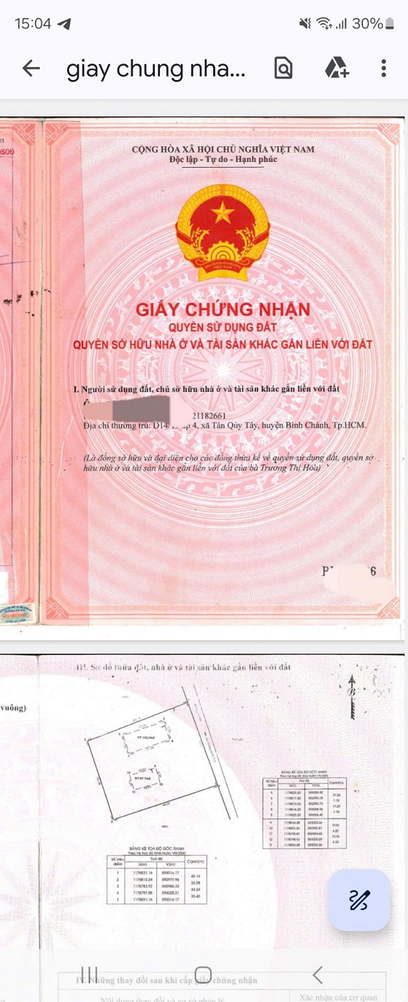 Bán đất tại Ấp 4, X. Tân Quý Tây, H. Bình Chánh, TP Hồ Chí Minh - Ảnh chính