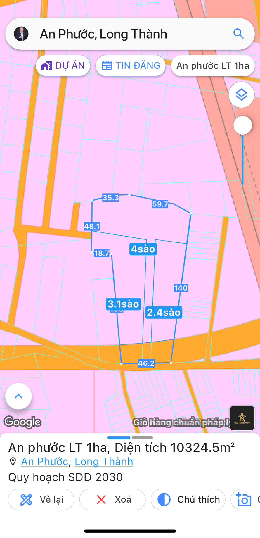 BÁN 1HA ĐẤT MẶT ĐƯỜNG BÙI THỊ XUÂN - AN PHƯỚC - CÁCH SÂN BAY LONG THÀNH 10KM - Ảnh chính