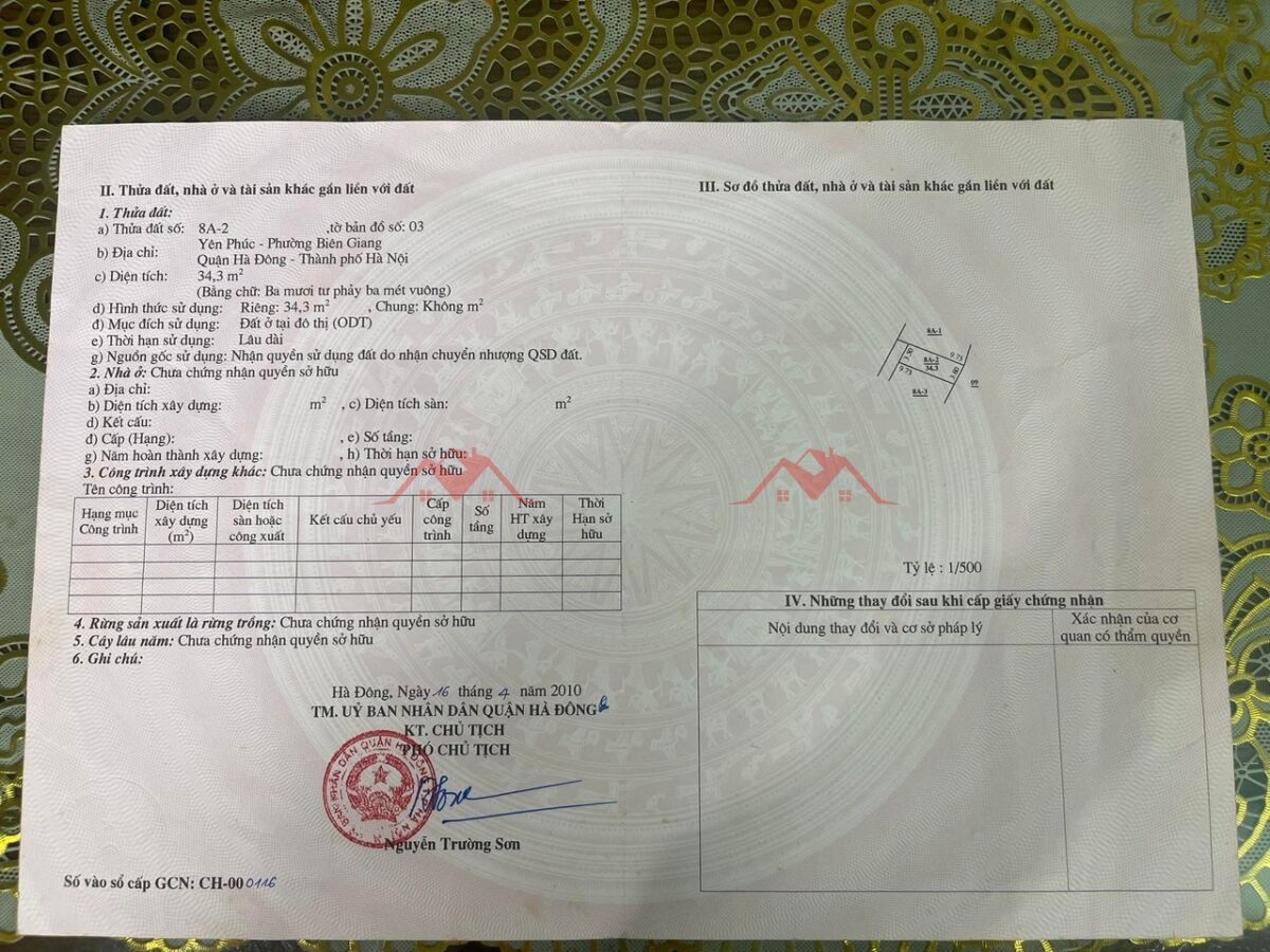 CHÍNH CHỦ BÁN LÔ ĐẤT 34,3M BIÊN GIANG-HÀ ĐÔNG-HÀ NỘI - Ảnh 2