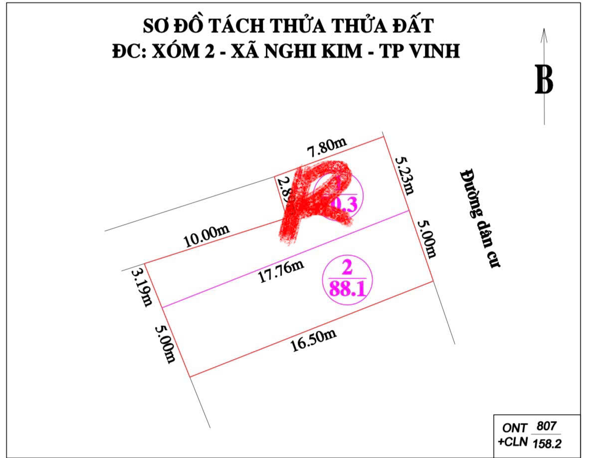 LÔ ĐẤT XÂY DỰNG TỰ DO KHU ĐẠI THÀNH - NGHI KIM. 88,1M2 CHỈ 2,XY TỶ. LH;0362367607 - Ảnh chính