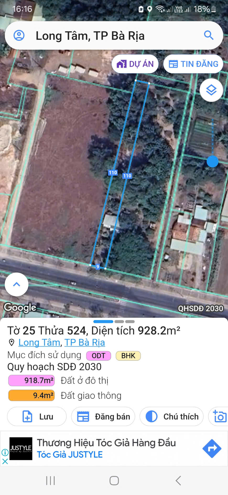 Chủ bán gần 1000mv 75 thổ cư đường võ thị sáu p. long tâm tp bà rịa - Ảnh 1