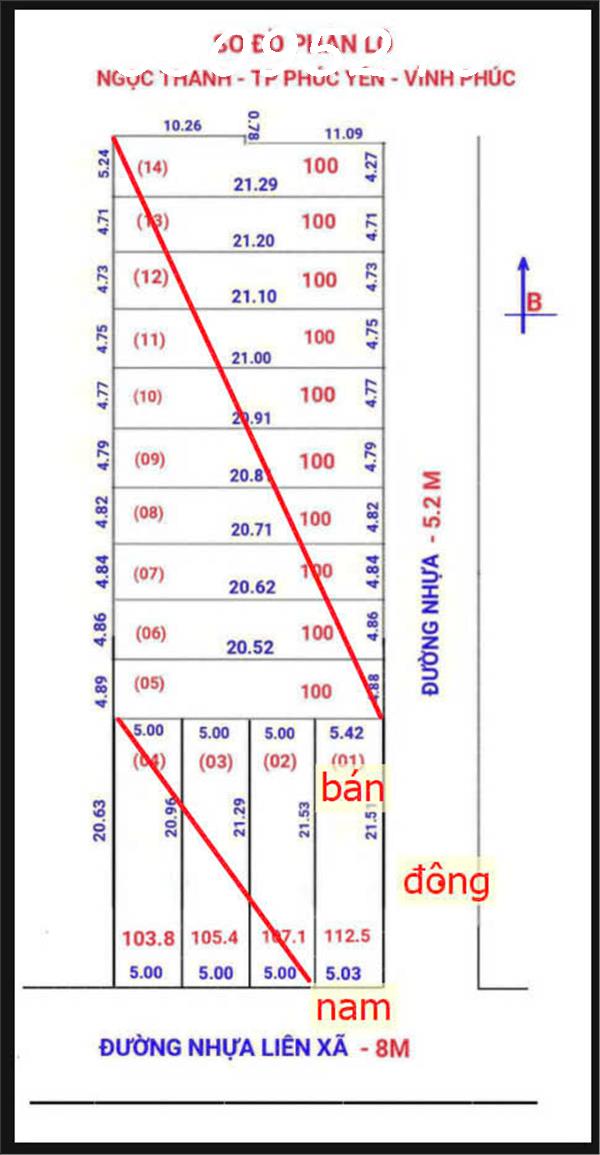 Bán nhanh lô góc đẹp nhất tại Ngọc Thanh, Phúc Yên, 112.5m2 full thổ cư, ngõ 8m thông oto - Ảnh chính
