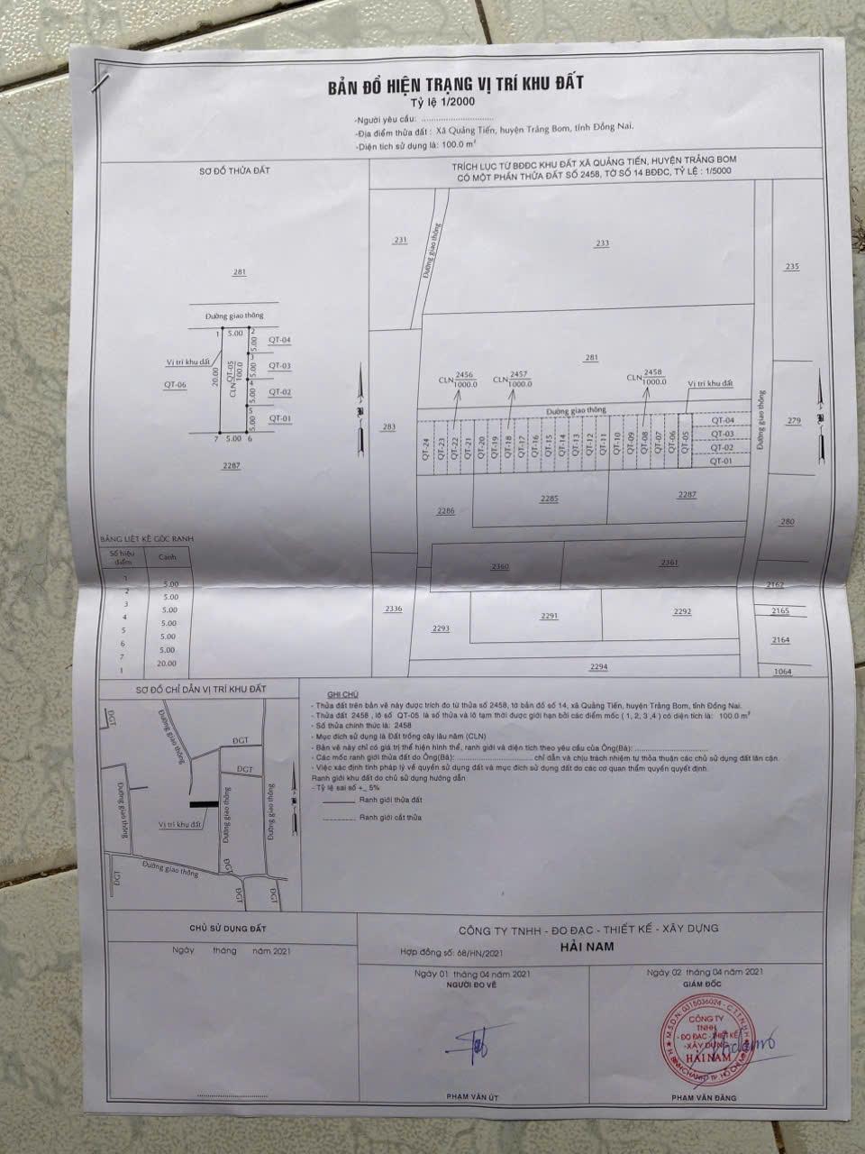 CHÍNH CHỦ CẦN Bán Nhanh Lô Đất Tại Xã Quảng Tiến , Trảng Bom , Đồng Nai  . - Ảnh 1
