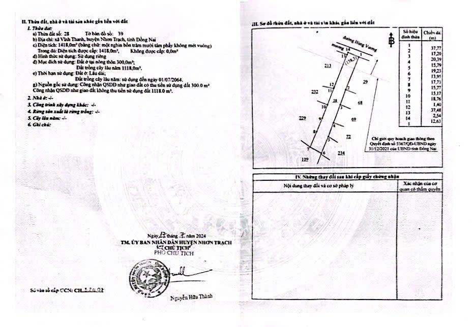 Cần bán thửa đất mặt tiền đường Hùng Vương xã Vĩnh Thanh Nhơn Trạch - Ảnh 1