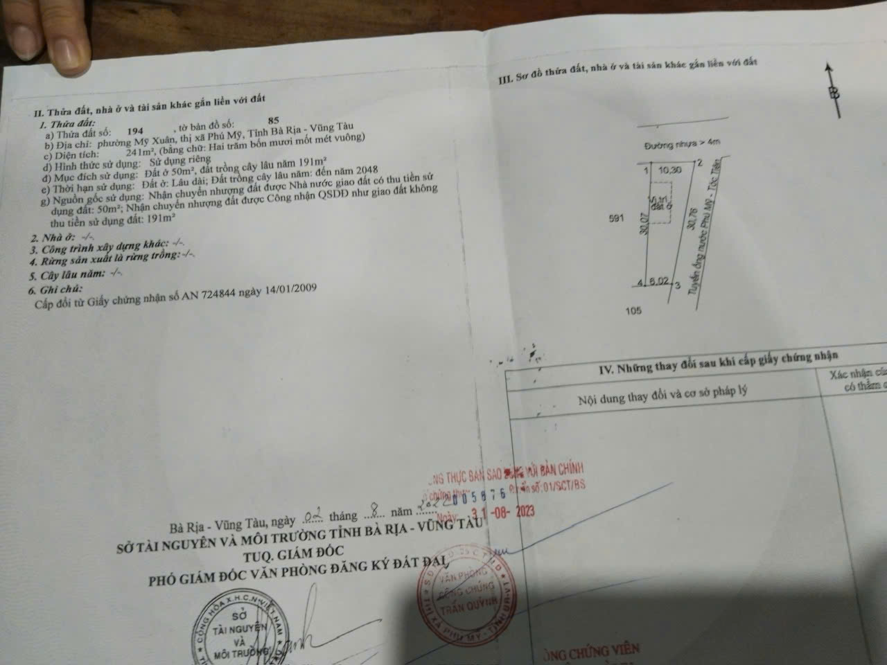 Chủ  bán 247mv 50tc phường mỹ xuân tp phú mỹ brvt - Ảnh 1