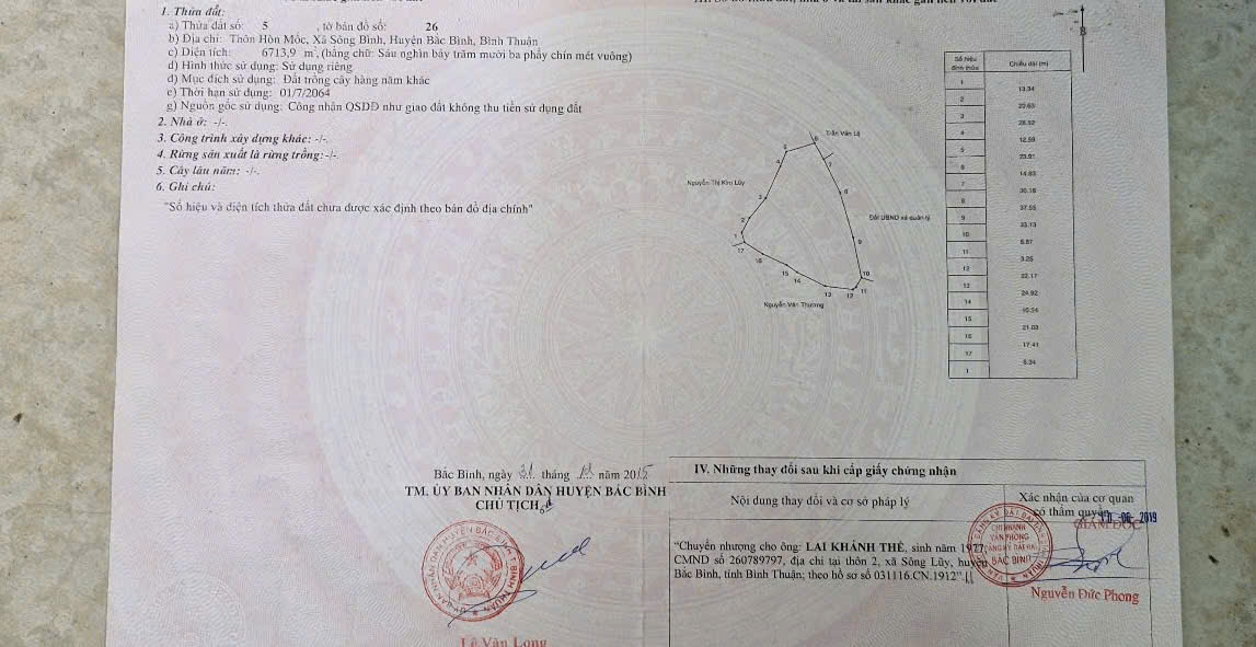 Chính Chủ Bán Lô Đất Nông Nghiệp, Sổ Hồng Đầy Đủ Tại  Sông Bình, Bắc Bình, Bình Thuận - Ảnh 2