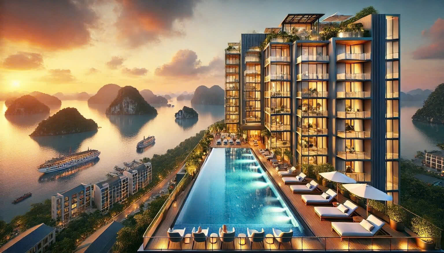 Căn hộ khách sạn Sky M, đường Hoàng Quốc Việt, Bãi Cháy, view vịnh Hạ Long sở hữu lâu dài, giá chỉ - Ảnh chính