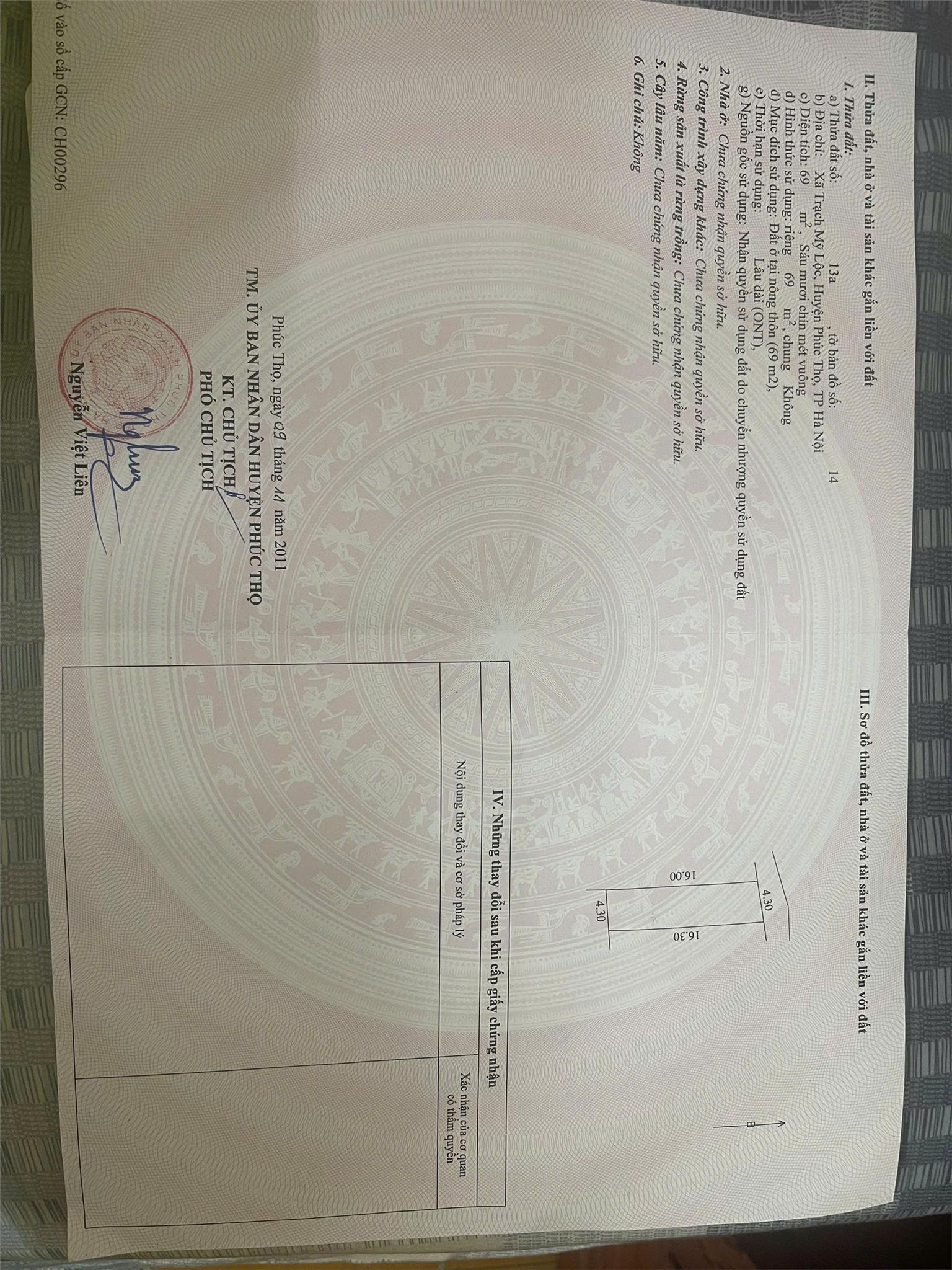 Chính Chủ Cần Bán Ô Đất Full Thổ Cư Xã Trạch Mỹ Lộc, Huyện Phúc Thọ, tp Hà Nội - Ảnh chính