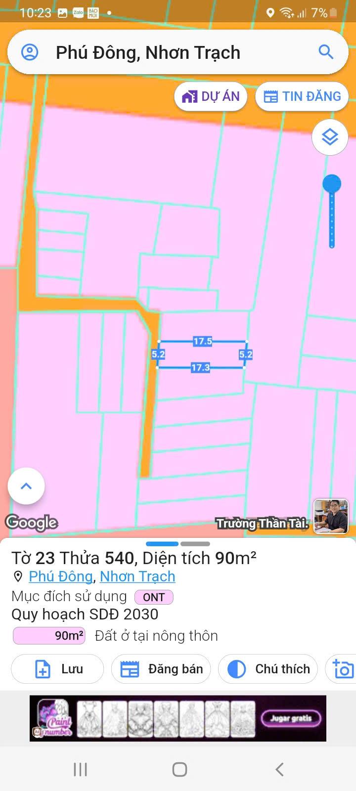 LÔ ĐẤT VỊ TRÍ ĐẸP - ĐẦU TƯ SINH LỜI - Cần Bán Đất Xã Phú Đông, Nhơn Trạch, Đồng Nai - Ảnh 1