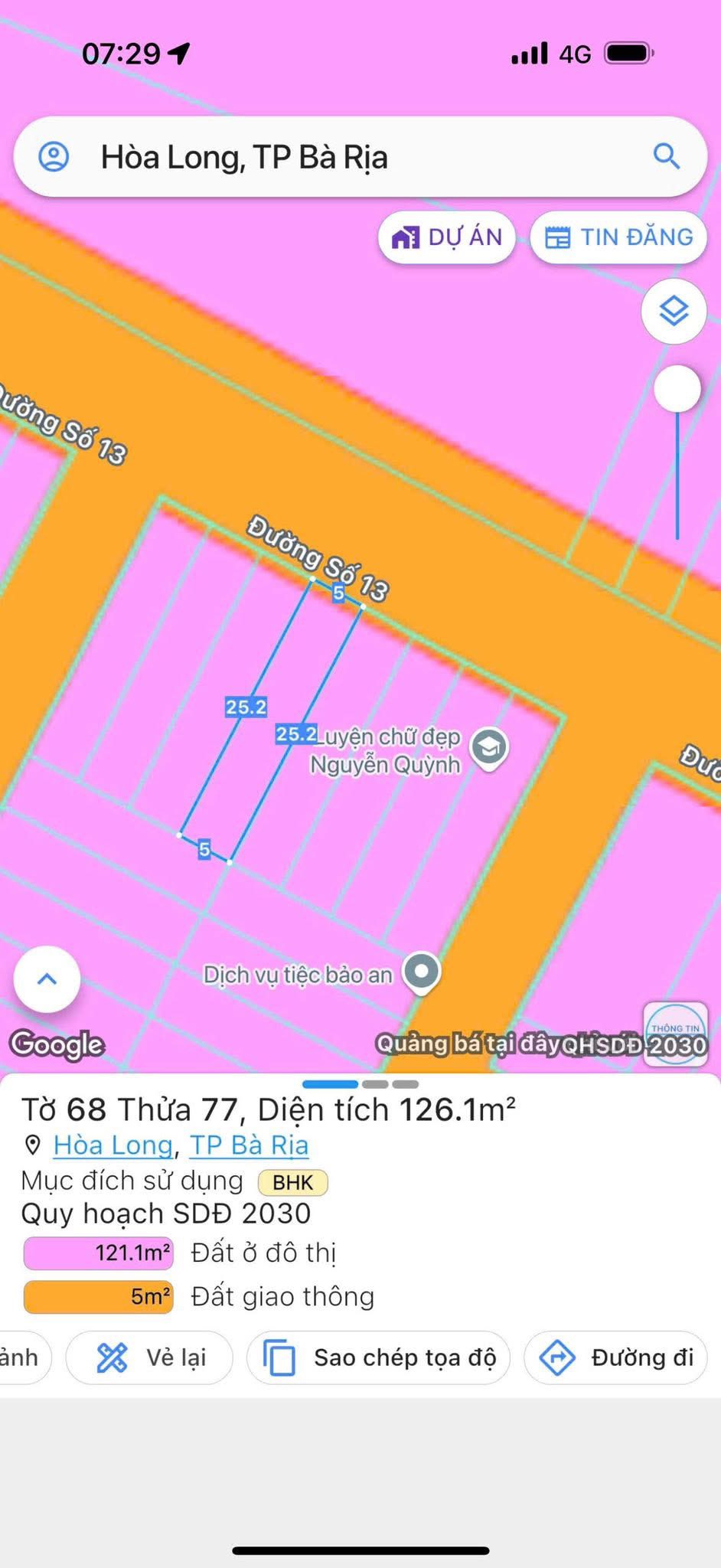 Cần bán lô đất đẹp mặt tiền Đường số 13, xã Hòa Long, TP Bà Rịa - Ảnh 1