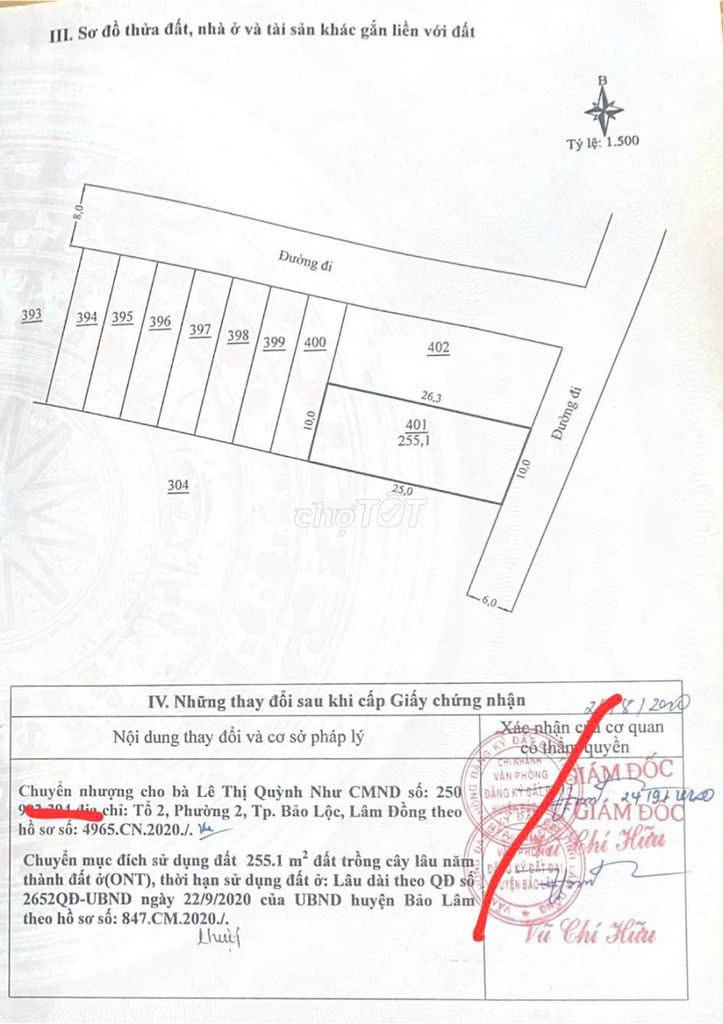 CẦN BÁN NHANH LÔ ĐẤT  TẠI   Thửa 401 TBĐ 47, Xã Lộc An, Thành phố Bảo Lộc, Lâm Đồng - Ảnh 1