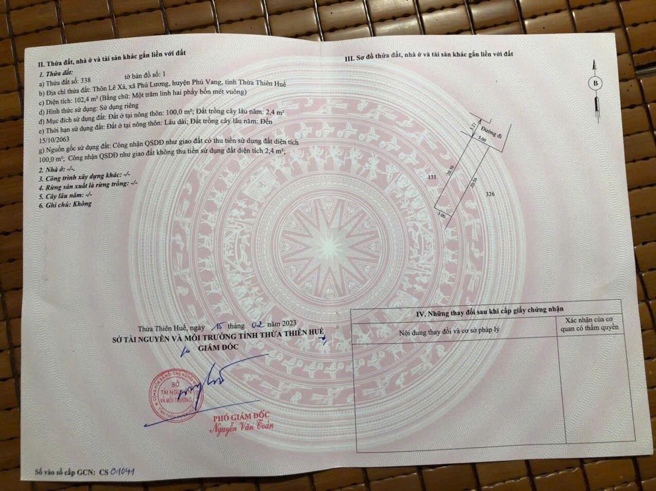 ĐẤT MẶT ĐƯỜNG – CHÍNH CHỦ CẦN BÁN LÔ ĐẤT TẠI Tỉnh Lộ 10, Xã Phú Lương, Phú Vang, Thừa Thiên Huế - Ảnh 1