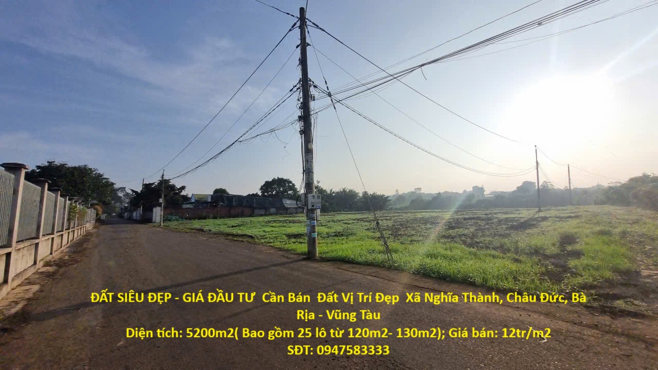 ĐẤT SIÊU ĐẸP - GIÁ ĐẦU TƯ  Cần Bán  Đất Vị Trí Đẹp  Xã Nghĩa Thành, Châu Đức, Bà Rịa - Vũng Tàu - Ảnh chính
