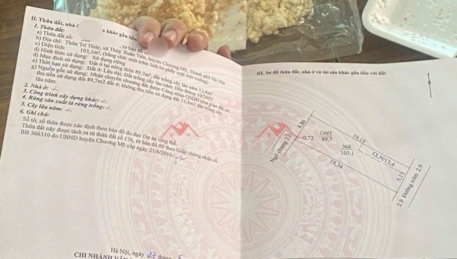 CHÍNH CHU BÁN LÔ ĐẤT 103,1M TẠI THỦY XUÂN TIÊN-CHƯƠNG MỸ-HÀ NỘI - Ảnh 3