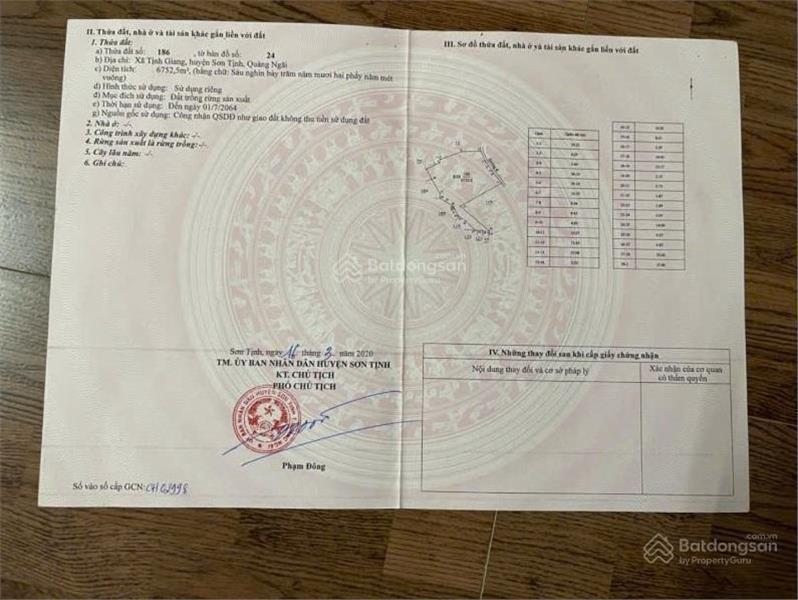 Bán lô đất siêu đẹp mặt đường Quốc Lộ 24B xã Tịnh Giang 400m² thổ cư + 6.752 m² -1.9 tỷ. - Ảnh 1