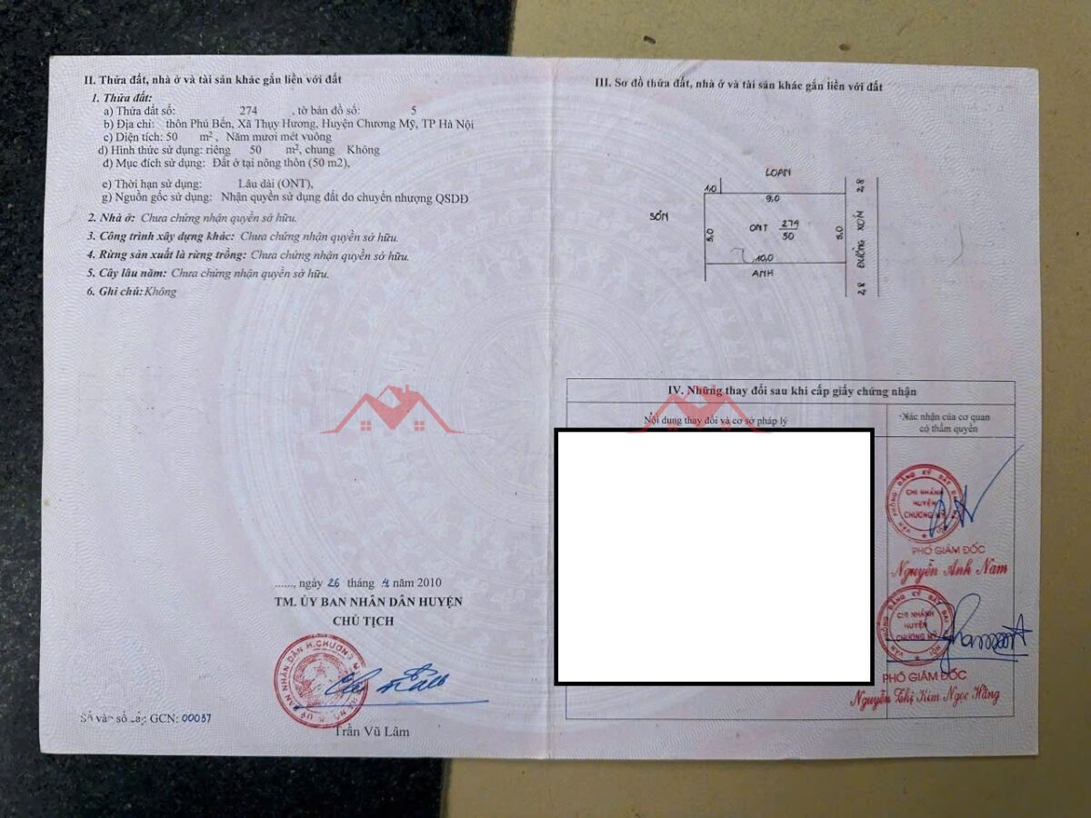 CHÍNH CHỦ BÁN LÔ ĐẤT 50M TẠI THỤY HƯƠNG-CHƯƠNG MỸ-HÀ NỘI - Ảnh 3