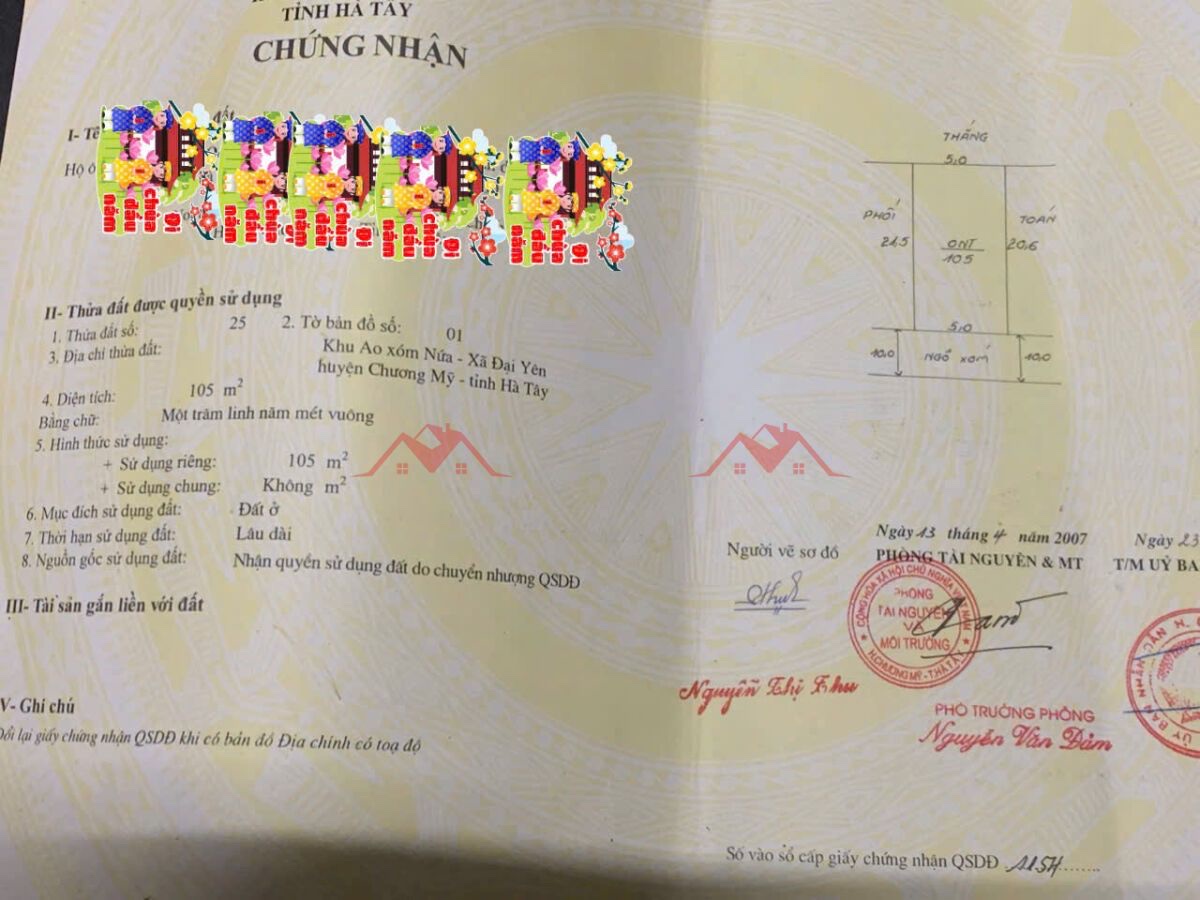 CHÍNH CHỦ BÁN LÔ ĐẤT 105M TẠI ĐẠI YÊN-CHƯƠNG MỸ-HÀ NỘI - Ảnh 4