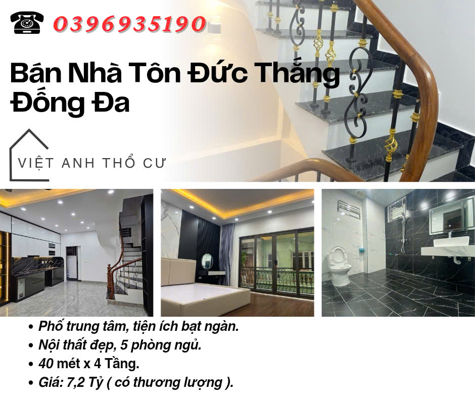 Bán nhà Phố Tôn Đức Thắng, Nội Thất Đẹp, 5 Phòng Ngủ, 40mx4T, Giá: 7.2 Tỷ, Lh: 0396935190. - Ảnh chính
