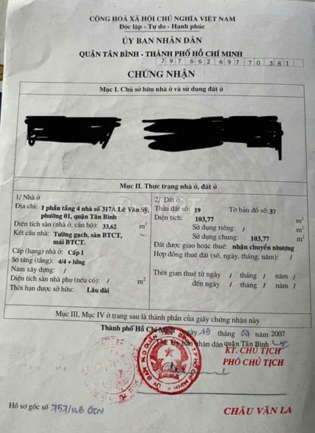 Bán căn hộ tập thể tầng 4 mặt tiền đường Lê Văn Sỹ Q. Tân Bình - Ảnh 4