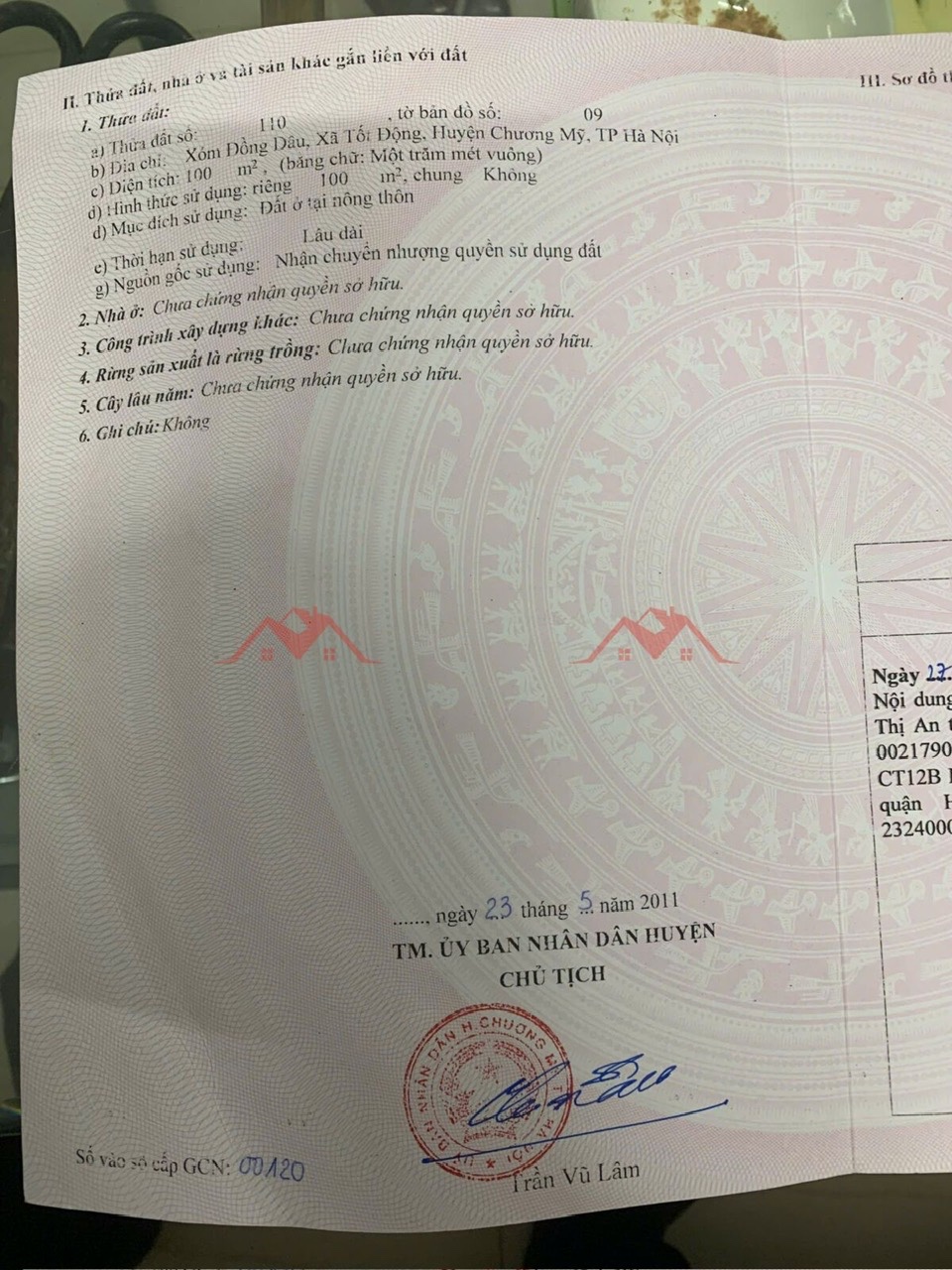 CHÍNH CHỦ BÁN LÔ ĐẤT 100M TẠI TỐT ĐỘNG-CHƯƠNG MỸ-HÀ NỘI - Ảnh 3