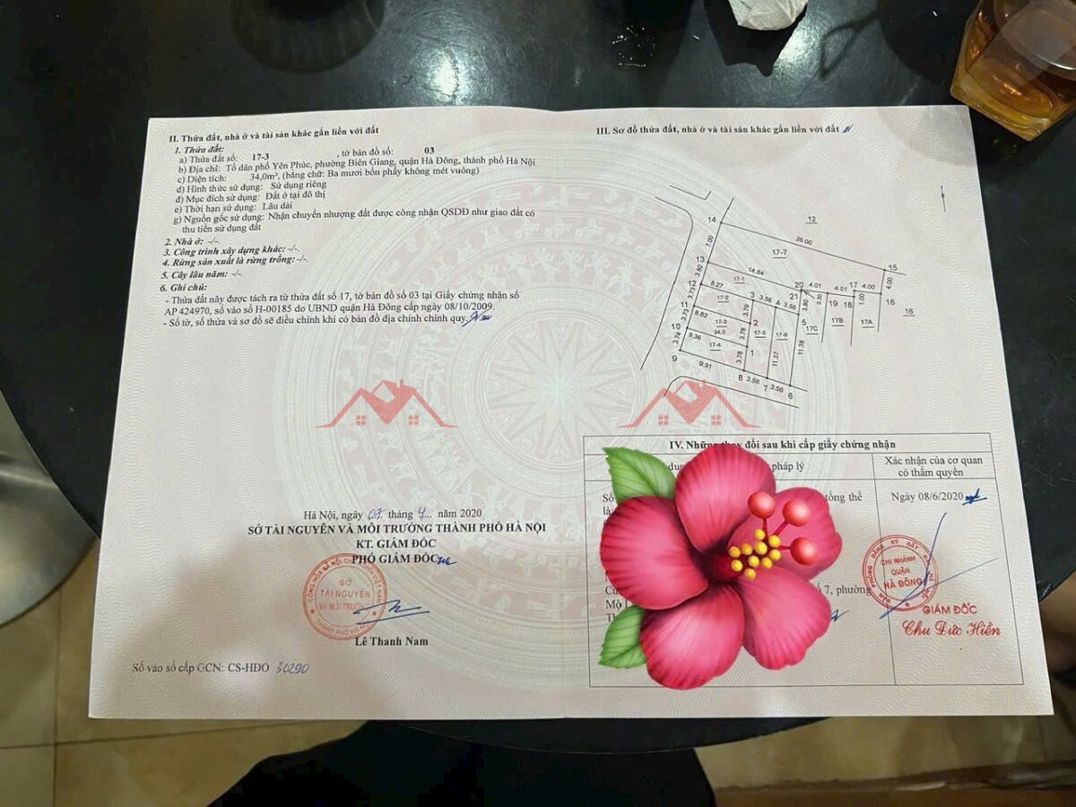 CHÍNH CHỦ BÁN LÔ ĐẤT 34M TẠI BIÊN GIANG-QUẬN HÀ ĐÔNG-HÀ NỘI - Ảnh 2