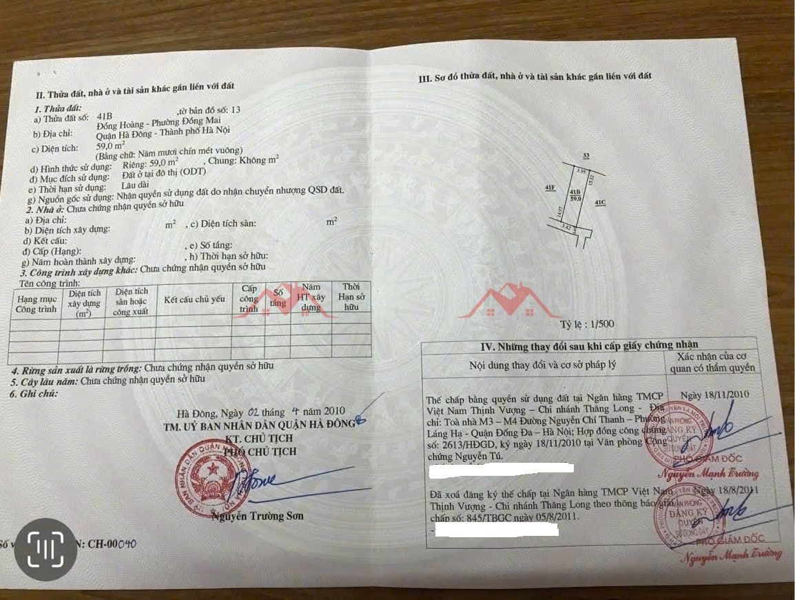 CHÍNH CHỦ BÁN LÔ ĐẤT 59M TẠI ĐỒNG MAI-HÀ ĐÔNG-HÀ NỘI - Ảnh 2