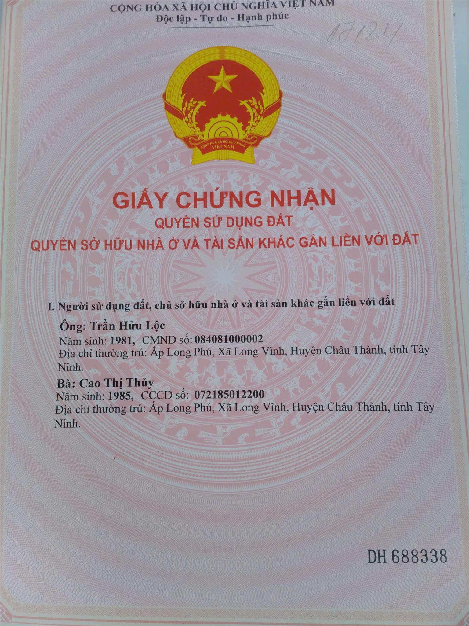 ĐẤT CHÍNH CHỦ - MẶT TIỀN Đường - Ấp Long Đại, Xã Long Vĩnh, Châu Thành - Tây Ninh - Ảnh 2
