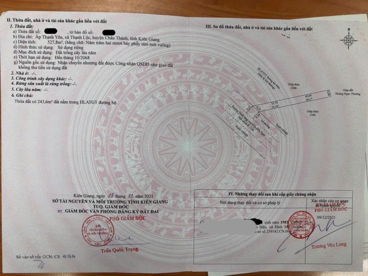 LÔ ĐẤT VỊ TRÍ ĐẸP - MẶT TIỀN ĐƯỜNG - Chính Chủ Cần Bán 2 Lô Đất Xã Thạnh Lộc, Châu Thành, Kiên Giang - Ảnh 2