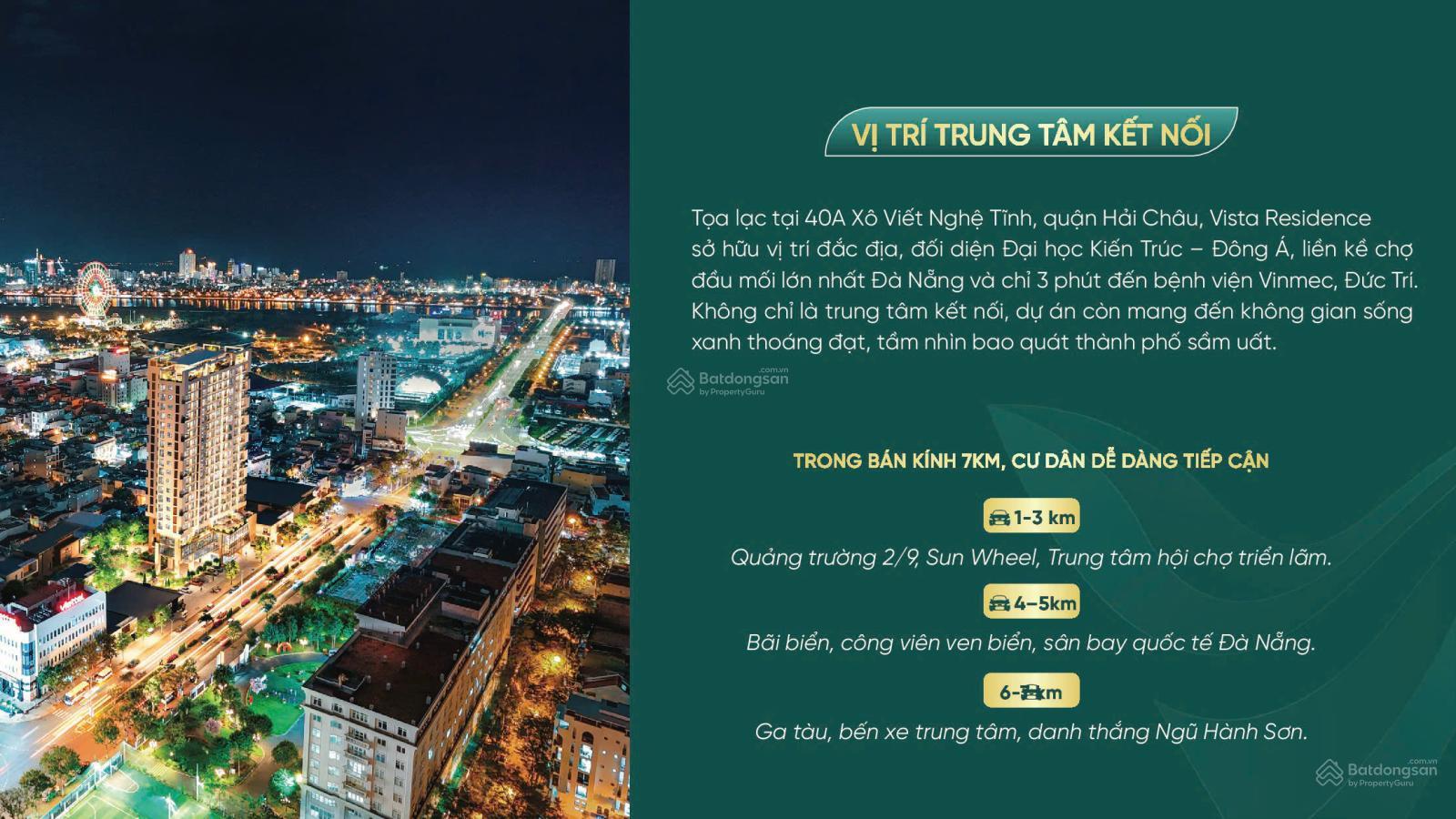 Duy nhất Hải Châu, Đà Nẵng – Căn hộ cao cấp Vista 3PN - sổ hồng vĩnh viễn- view Ngắm pháo hoa - Ảnh chính
