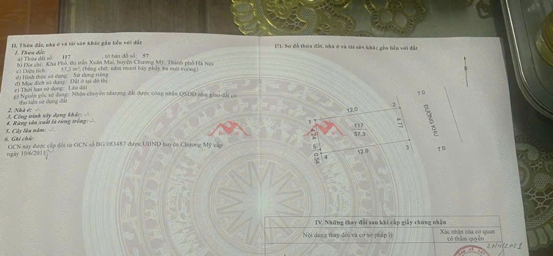 CHÍNH CHỦ BÁN LÔ ĐẤT 57,3M TẠI TT XUÂN MAI-CHƯƠNG MỸ-HÀ NỘI - Ảnh 1