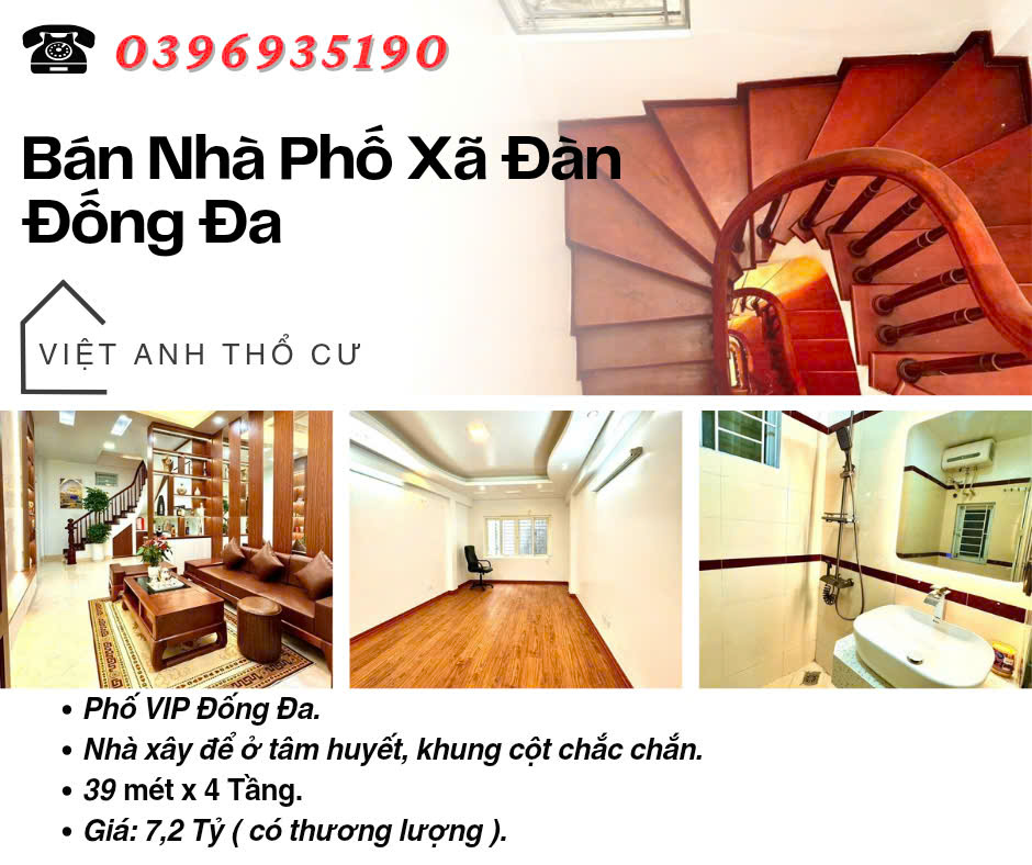 Bán nhà phố Xã Đàn_Nhà Dân Xây_Sổ Đỏ Chính Chủ_39mx4T_Giá: 7.2 Tỷ_Lh: 0396935190. - Ảnh chính