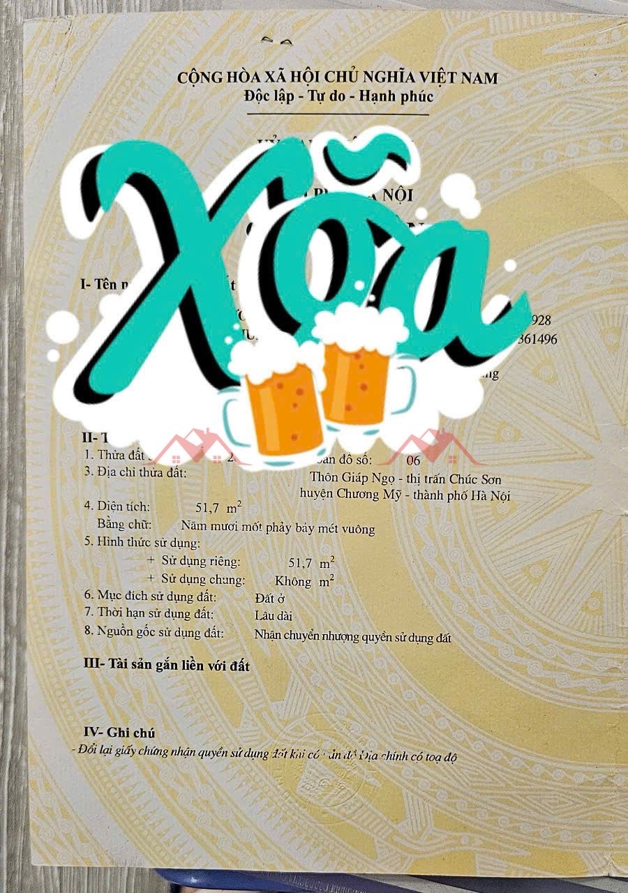 CHÍNH CHỦ BÁN LÔ ĐẤT 51,7M TT CHÚC SƠN-CHƯƠNG MỸ-HÀ NỘI - Ảnh 3