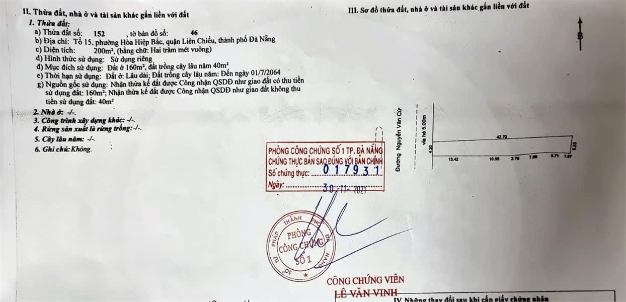 Chính Chủ Bán Lô Đất Mặt Tiền Tại Nguyễn Văn Cừ, Phường Hòa Khánh Bắc, Liên Chiểu, Đà Nẵng - Ảnh 1