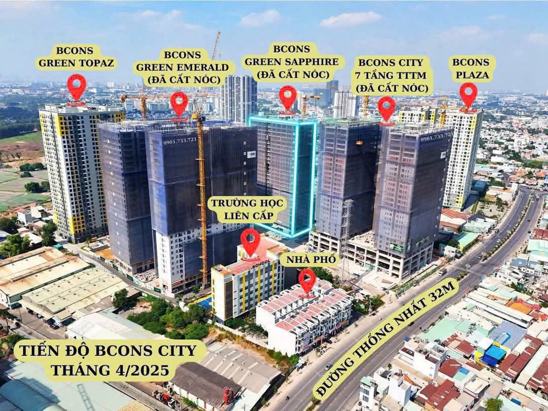 CHỈ 350TR CÓ NGAY CĂN HỘ BCONS CITY 53M 2PN, NHẬN DÒNG TIỀN 12TR/TH. LH:0979881696. - Ảnh chính