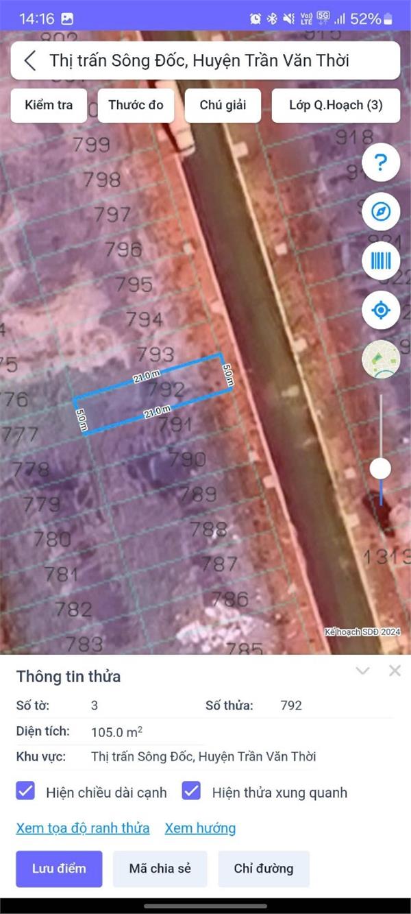 ĐẤT ĐẸP - ĐẦU TƯ SINH LỜI - Cần Bán Nhanh Lô Đất Tại TT Sông Đốc, Trần Văn Thời, Cà Mau - Ảnh 1