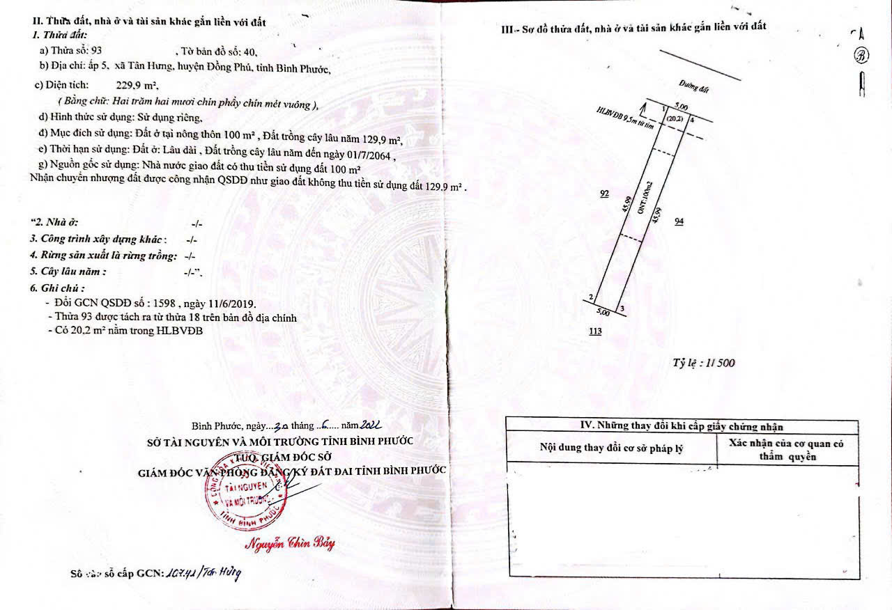 BÁN NHANH LÔ ĐẤT MẶT TIỀN ĐƯỜNG GẦN XÃ TÂN HƯNG  Đồng Phú, Bình Phước - Ảnh 3