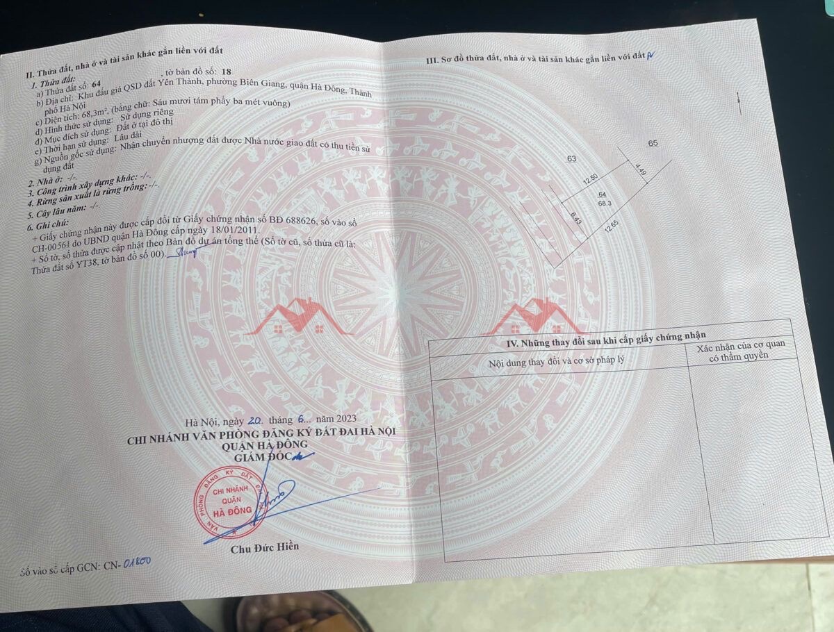 CHÍNH CHỦ BÁN LÔ 68,3M TẠI BIÊN GIANG-QUẬN HÀ ĐÔNG-HÀ NỘI - Ảnh 2