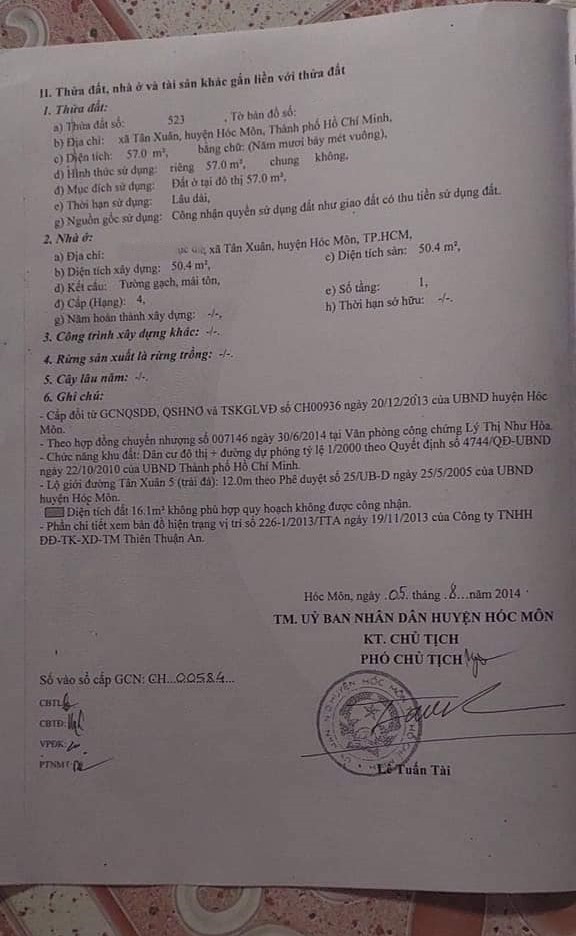 Bể nợ nên bán nhanh nhà 57m2 Tân Xuân 2, Hóc Môn giá 650 Triệu có SHR - Ảnh 1