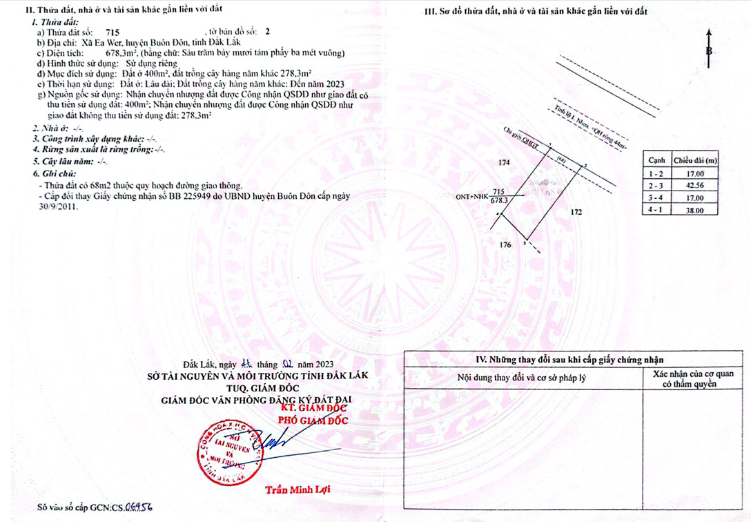 400 m2 thổ cư, 17m Mặt tiền Tỉnh lộ 1 - Cách trung tâm H.Buôn Đôn 500m, giá chỉ 170 tr/m - Ảnh 4
